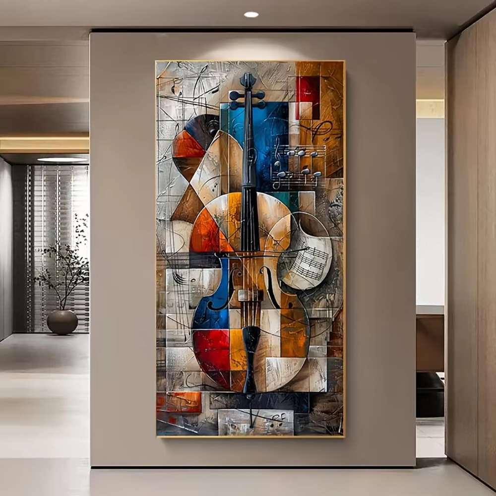 Picture Of Musical Instrument - Modern Abstract Cello Poster Prints Graffiti